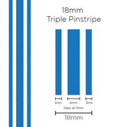 Pinstripe Triple Medium Blue 18mm x 10mt
