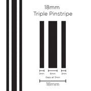 Pinstripe Triple Black 18mm x 10mt