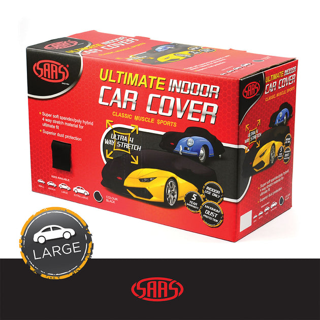 Car Cover Indoor Classic Ultra 4 Way 4.90m 5.30m Black 12Volt Customs