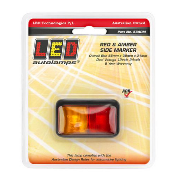 Red And Amber Side Marker Lamp