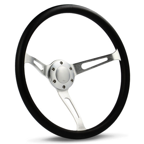 Steering Wheel Poly 15" Classic Deep Dish Brushed Alloy Slotted