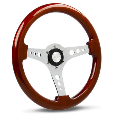 Steering Wheel Wood 14" Logano Chrome Spoke