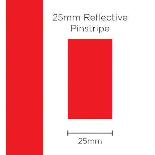 Pinstripe Reflective Red 25mm x 1mt