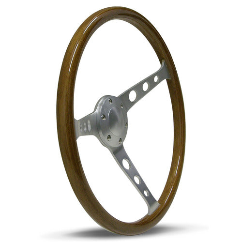 Steering Wheel Wood 15" Classic Brushed With Holes