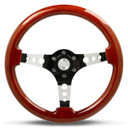 Steering Wheel Wood 14" Logano Chrome Spoke