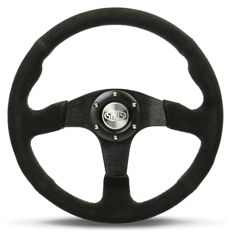 Steering Wheel Suede 14" Black Spoke