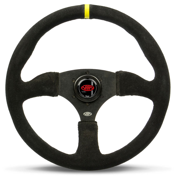 Steering Wheel Suede 14" Tokyo Motorsport Black Spoke + Indicator