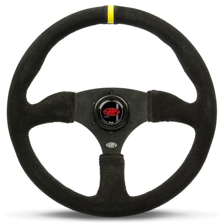 Steering Wheel Suede 14" Tokyo Motorsport Black Spoke + Indicator