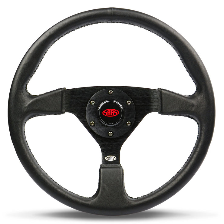 Steering Wheel Leather 14" Director Black Spoke