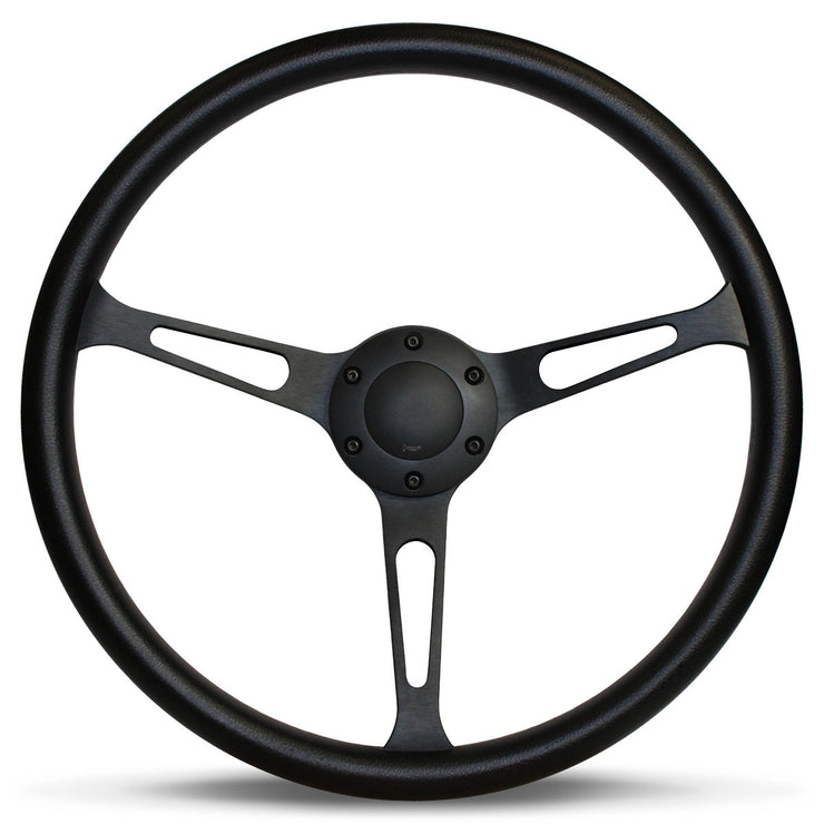 Steering Wheel 15" Classic Series Poly Grip Black Alloy Spokes With Slots
