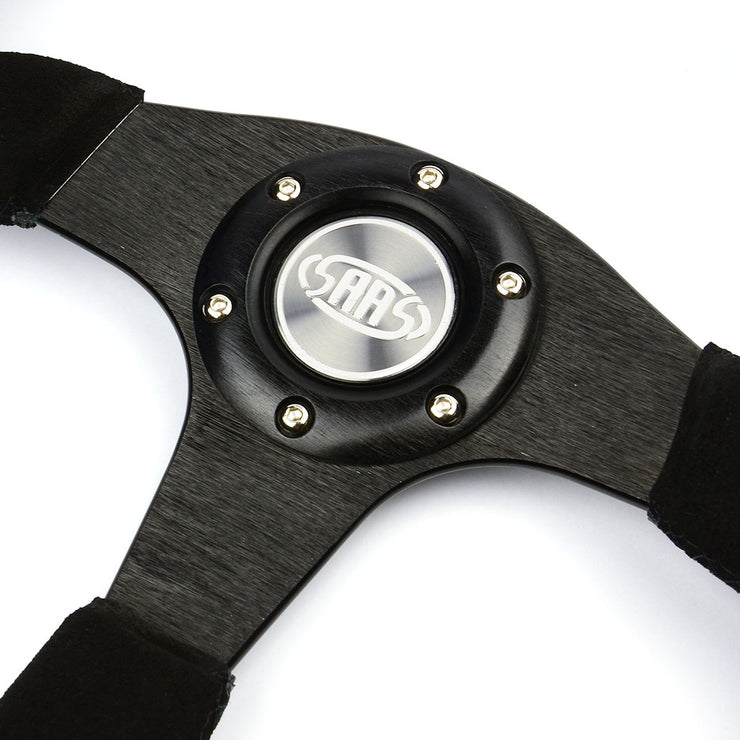 Steering Wheel Suede 14" Black Spoke