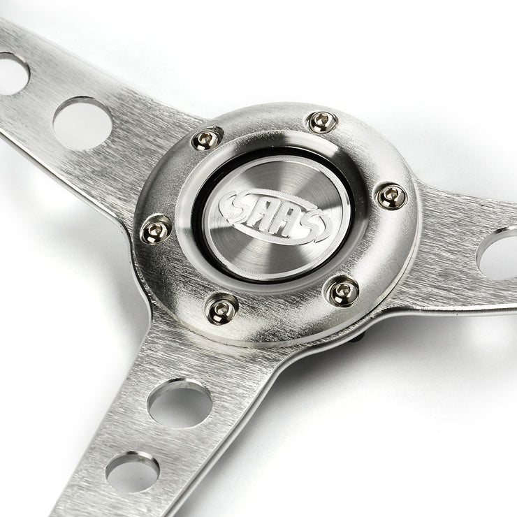 Steering Wheel PVC 14" Retro Brushed Spoke