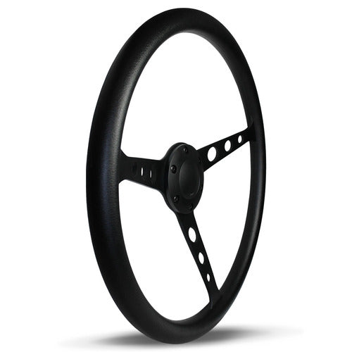 Steering Wheel 15" Classic Series Poly Grip Black Alloy Spokes With Holes