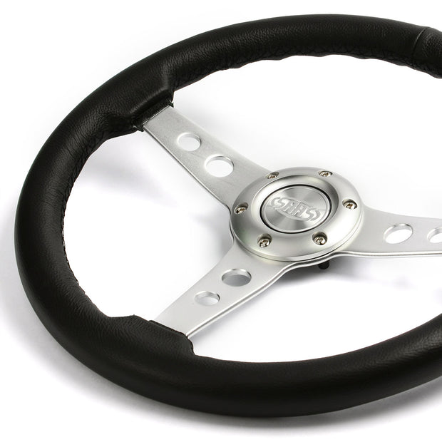 Steering Wheel Leather 14" Retro Polished Spoke