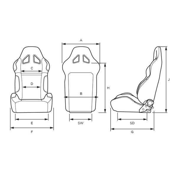 Seat Dual Recline Kombat Black PU Leather ADR Compliant