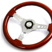 Steering Wheel Wood 14" Logano Chrome Spoke