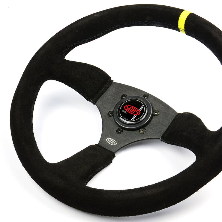 Steering Wheel Suede 14" Tokyo Motorsport Black Spoke + Indicator