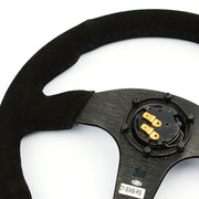 Steering Wheel Suede 14" Black Spoke