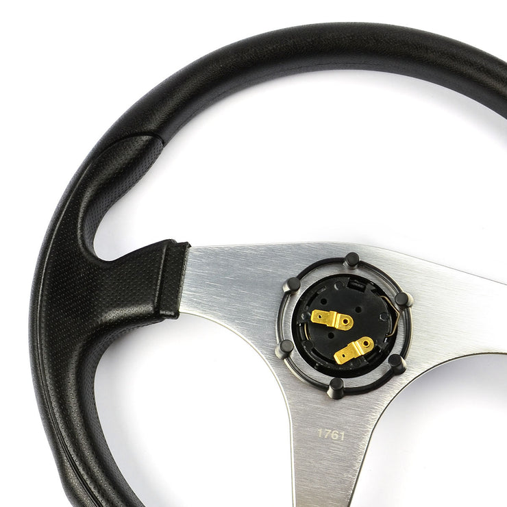 Steering Wheel Poly 14" Octane Brushed Alloy Spoke