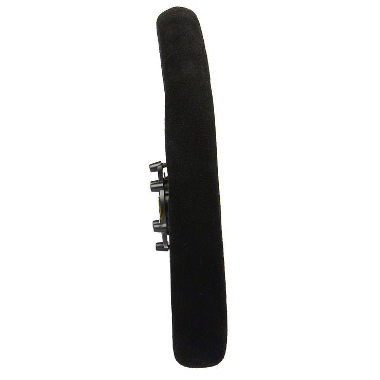 Steering Wheel Suede 13" Black Flat Bottom + Indicator