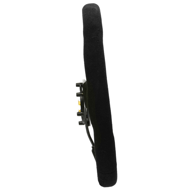 Steering Wheel Suede 14" Black Flat Bottom