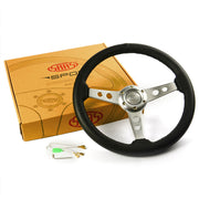 Steering Wheel Leather 14" Retro Polished Spoke