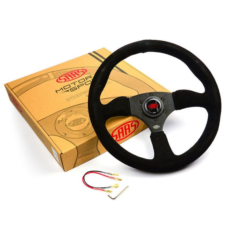 Steering Wheel Suede 14" Tokyo Motorsport Black Spoke