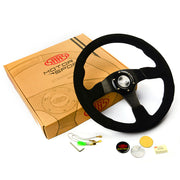 Steering Wheel Suede 14" Black Spoke