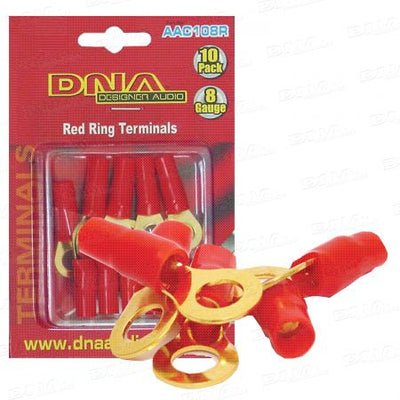 8 Gauge Ring Terminals Red 10 Pk