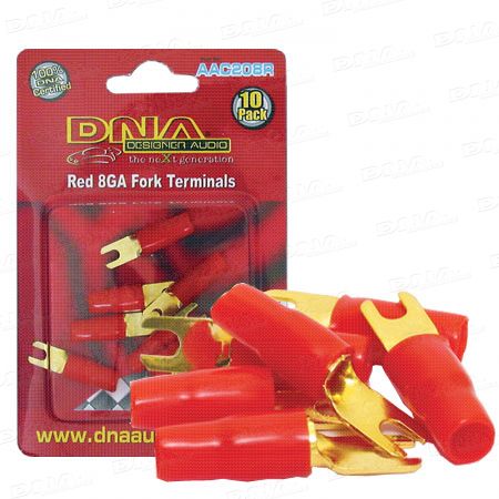 8 Gauge Fork Terminal Red 10 Pk
