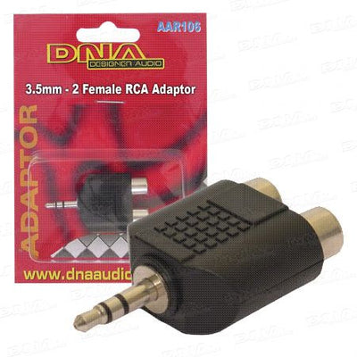 3.5mm Plug To 2 RCA F Adap 1 Pk