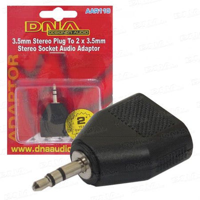 3.5mm Stereo Plug To 2 Socket Adaptor