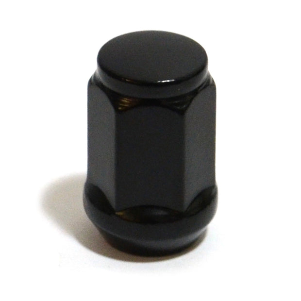Wheel Nut Flat Head Bulge 1/2" Black 35mm