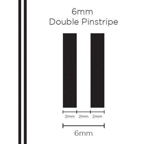 Pinstripe Double Black 6mm x 10mt