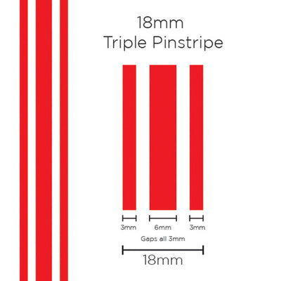 Pinstripe Triple Red 18mm x 10mt