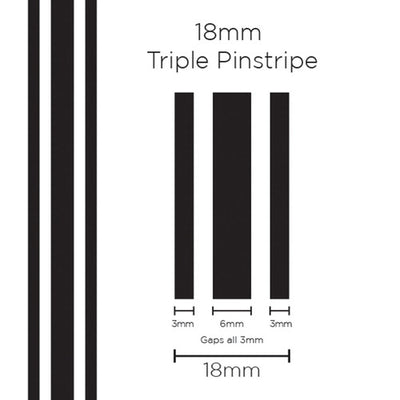 Pinstripe Triple Black 18mm x 10mt