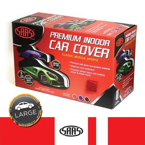 Car Cover Indoor Classic Large 5.0m Red With White Stripes