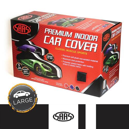 Car Cover Indoor Classic Large 5.0m Black With White Stripes