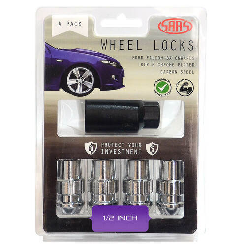 Lock Nuts Splined Acorn Bulge 44mm 1/2 Pk 4