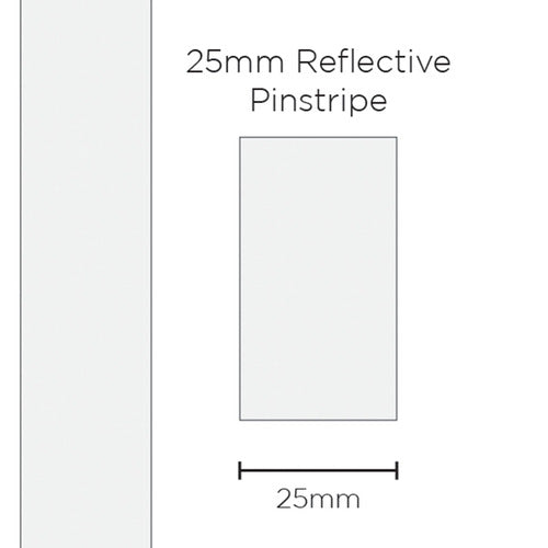 Pinstripe Reflective White 25mm x 1mt