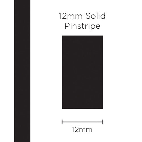 Pinstripe Solid Black 12mm x 10mt