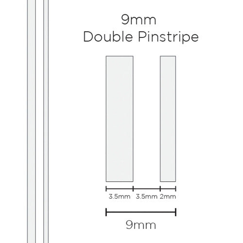 Pinstripe Double White 9mm x 10mt