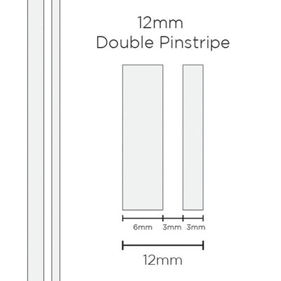 Pinstripe Double White 12mm x 10mt