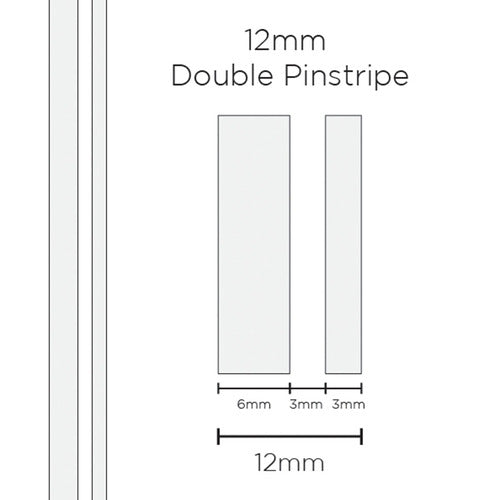 Pinstripe Double White 12mm x 10mt