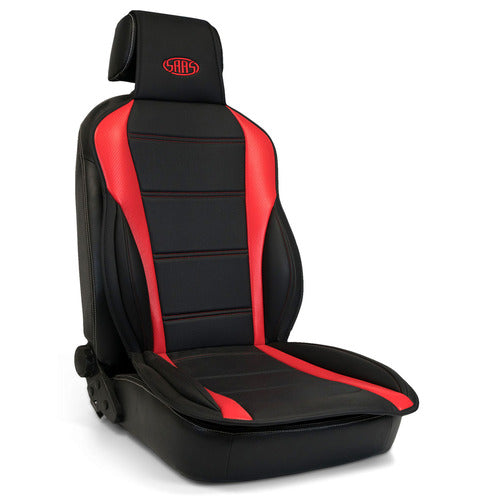 Seat Sports Cushion Pu Black/Red Large With Logo