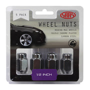 Wheel Nuts Acorn Taper 1/2 Chrome 35mm 5Pk