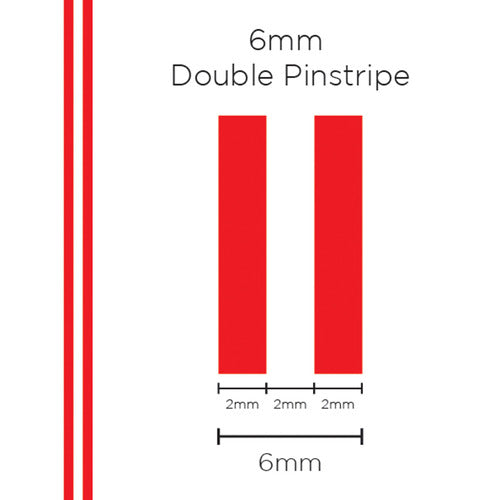 Pinstripe Double Red 6mm x 10mt