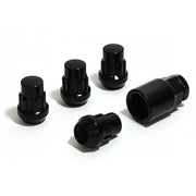 Lock Nuts Splined Bulge 12mm x 1.50 Black Pk 4
