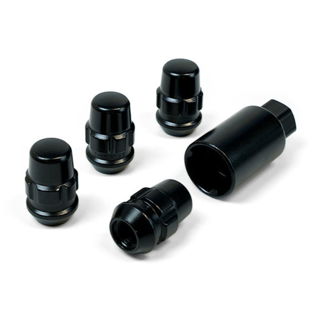 Lock Nuts Splined Acorn Bulge 12mm x 1.25 Black Pk 4