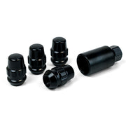 Lock Nuts Splined Acorn Bulge 1/2 Black Pk 4